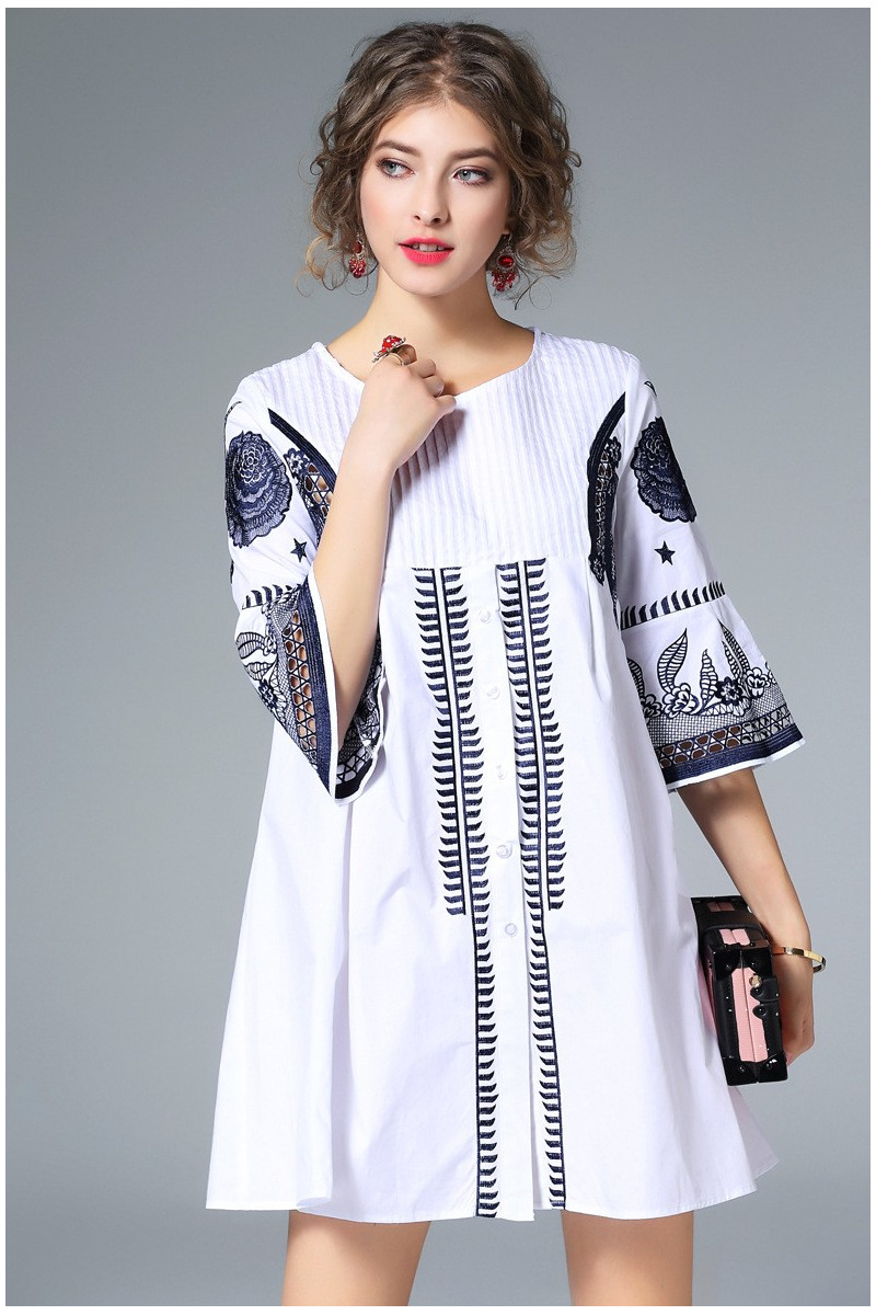 Douce De Mode De Coton De La Broderie Couture Robe | VoguesUs