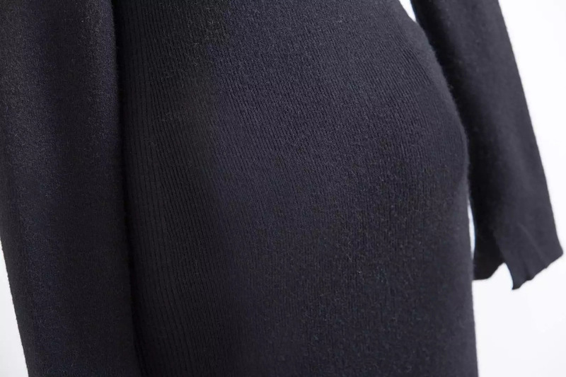 Slim Sexy Fashion Reißverschluss Gestrickt Eng anliegendes Kleid |