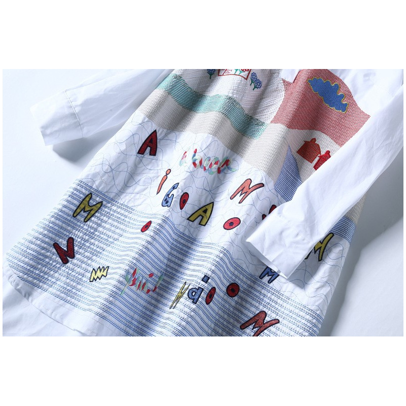 Cute Child Wear Graffiti Embroidery Long Sleeves Dress | VoguesUs