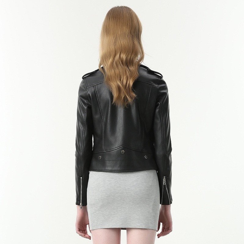 Guapo Simple Moda Slim Corto Chaqueta De Cuero