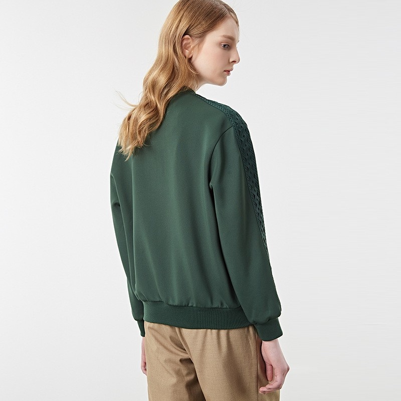Simple Fashion Sleeve Embroidered Straight Baseball Short Jacket |