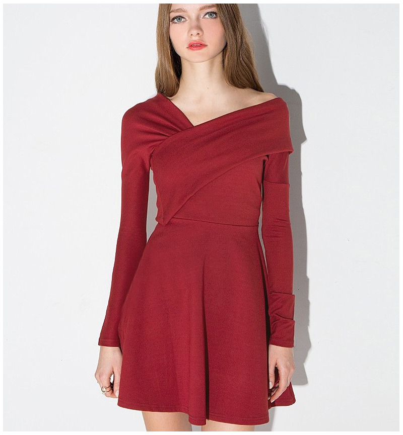 Sexy Und Elegant Schlank Langarm Kleid | VoguesUs