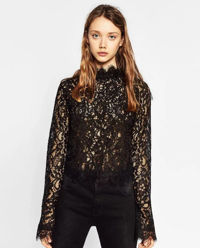 Fashion Sexy Perspective Lace Bottoming Shirt | VoguesUs