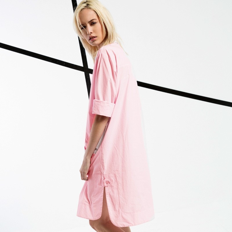 Rose Doux Et Frais Occasionnels T-Shirt Loose De La Robe | VoguesUs